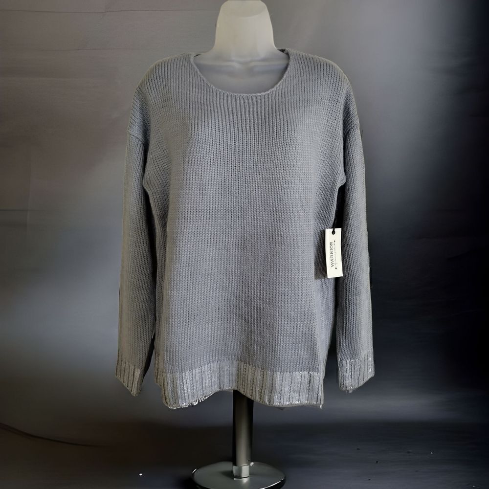 SWEATER DANICA PATRICK WARRIOR LACE-UP SILVER  Retail: $79.00 Medium NWT